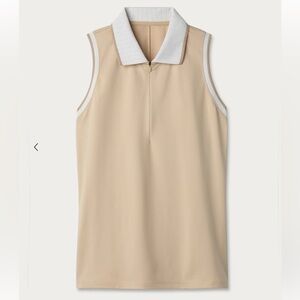 NWT RHONE Pebble Tan Sleeveless Polo Golf Top